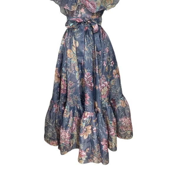 Selkie Printed Romance Novel Princess Puffy Off the Shoulder Floral Maxi Gown| S - Picture 6 of 13